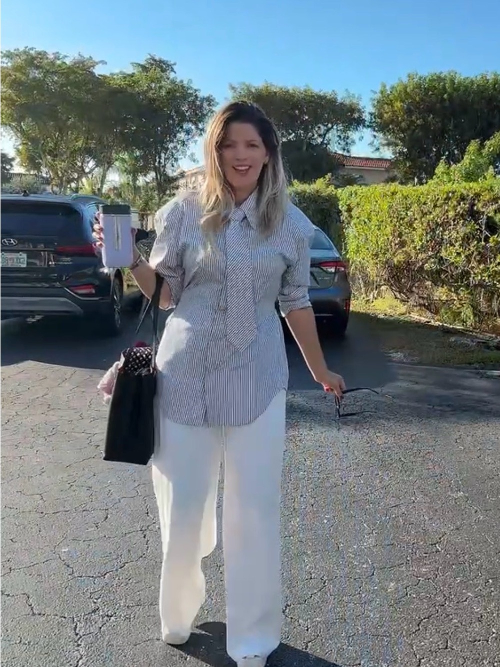 ASOS Blue and White Striped Button Down Shirt